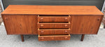 REFINISHED Mid Century Teak Sideboard Credenza Buffet Narrow 72