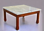 REFINISHED Mid Century Modern Teak Accent Table w Quartzite Top (2 available) 6