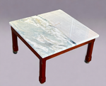 REFINISHED Mid Century Modern Teak Accent Table w Quartzite Top (2 available) 7
