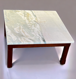 REFINISHED Mid Century Modern Teak Accent Table w Quartzite Top (2 available) 9