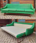 Will be REFINISHED & REUPHOLSTERED Teak Mid Century Modern Sofa-Bed 1