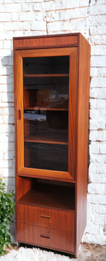 RESTORED Mid Century Modern Teak Tall Cabinet by G Plan with Lighting 1