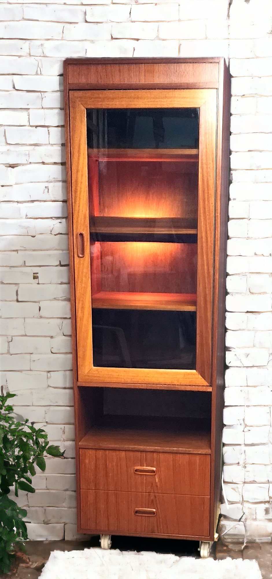 RESTORED Mid Century Modern Teak Tall Cabinet by G Plan with Lighting