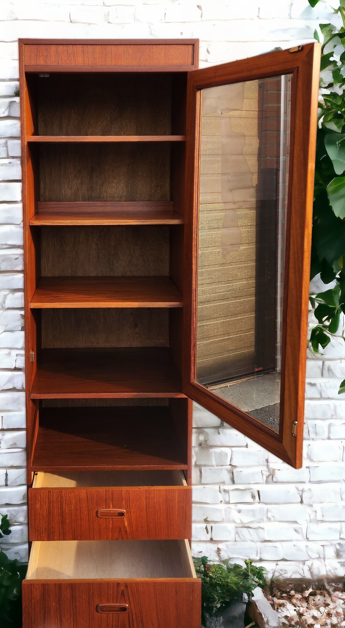 RESTORED Mid Century Modern Teak Tall Cabinet by G Plan with Lighting