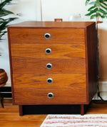 REFINISHED Mid-Century Modern Teak Tallboy Dresser 5 drawers 1