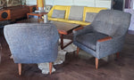REFINISHED REUPHOLSTERED Danish Mid Century Modern Teak Lounge Chairs, set of 2 8