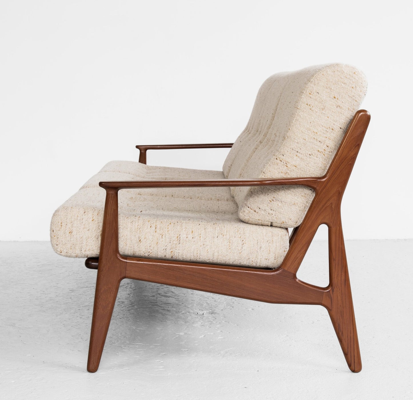 Choose Fabric! REFINISHED Danish MCM Teak Two-Seater Sofa by Arne Vodder for Vamo