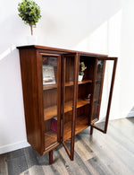 RESTORED Mid Century Modern Walnut Cabinet w Glass Doors 10