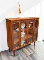 RESTORED Mid Century Modern Walnut Cabinet w Glass Doors 5