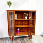 RESTORED Mid Century Modern Walnut Cabinet w Glass Doors 6