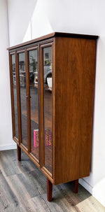 RESTORED Mid Century Modern Walnut Cabinet w Glass Doors 8
