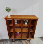 RESTORED Mid Century Modern Walnut Cabinet w Glass Doors 9