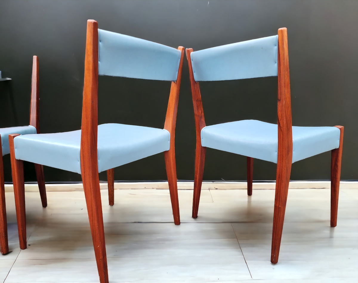 4 RESTORED Mid Century Modern Walnut Dining Chair