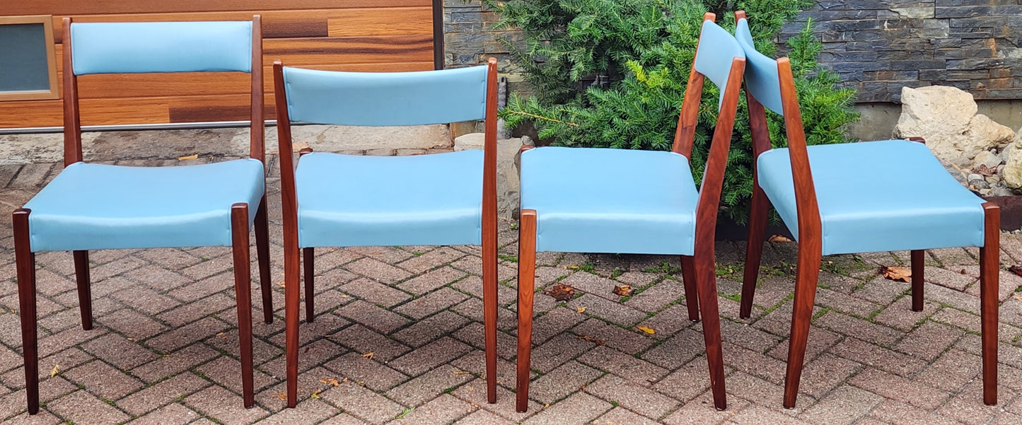 4 RESTORED Mid Century Modern Walnut Dining Chairs