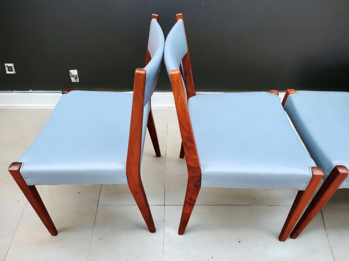 4 RESTORED Mid Century Modern Walnut Dining Chair