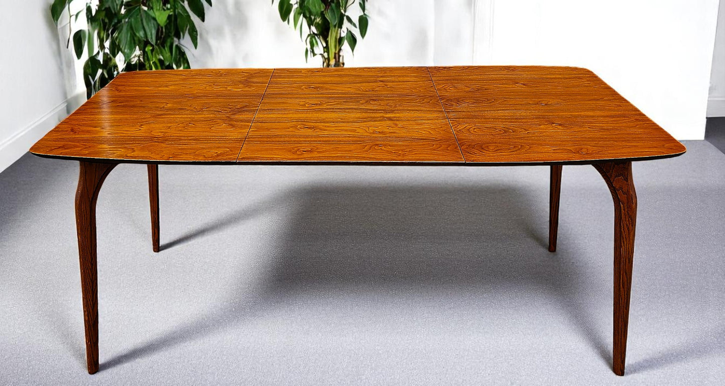 REFINISHED Mid Century Modern Walnut Table w 1 Leaf and 6 Chairs, Børge Mogensen style