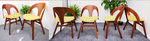 6 REFINISHED REUPHOLSTERED Mid Century Modern Walnut Chairs, Børge Mogensen style 2