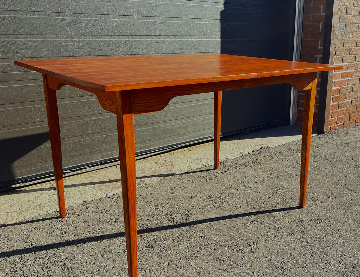REFINISHED Mid Century Modern Walnut Extendable Dining Table 48