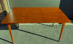 REFINISHED Mid Century Modern Walnut Extendable Dining Table 48