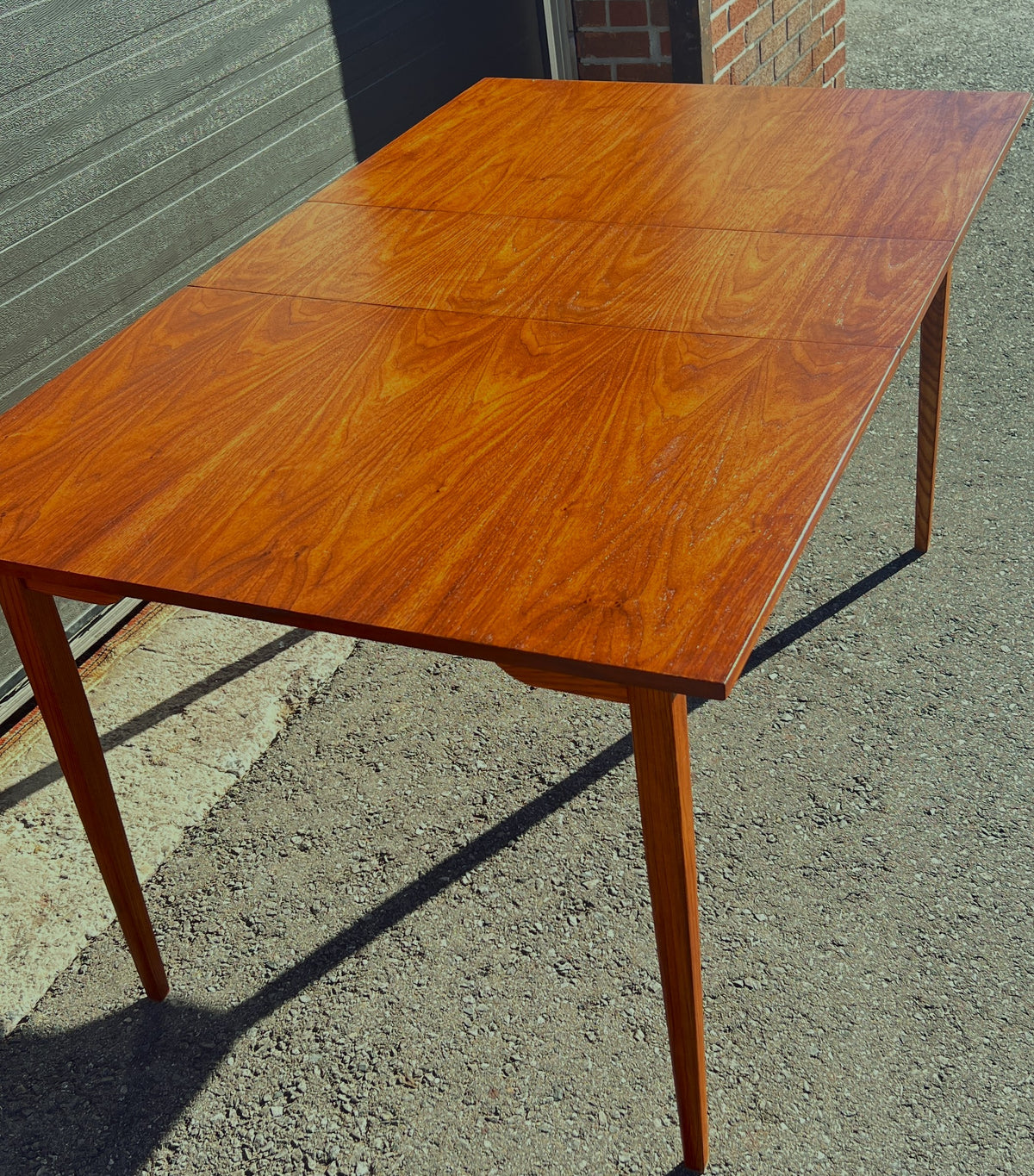 REFINISHED Mid Century Modern Walnut Extendable Dining Table 48