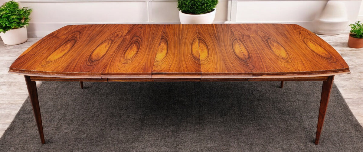 REFINISHED Mid Century Modern Walnut Table w 3 Leaves 61