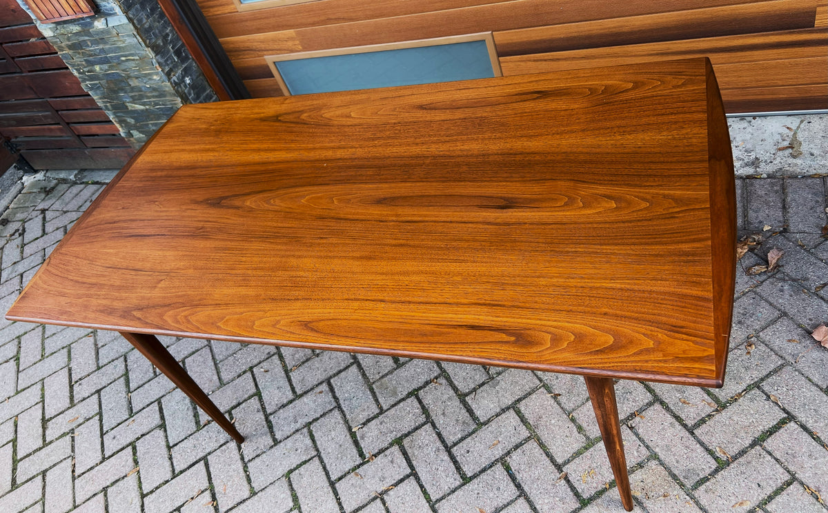 REFINISHED Mid Century Modern Walnut Extendable Dining Table 62.5