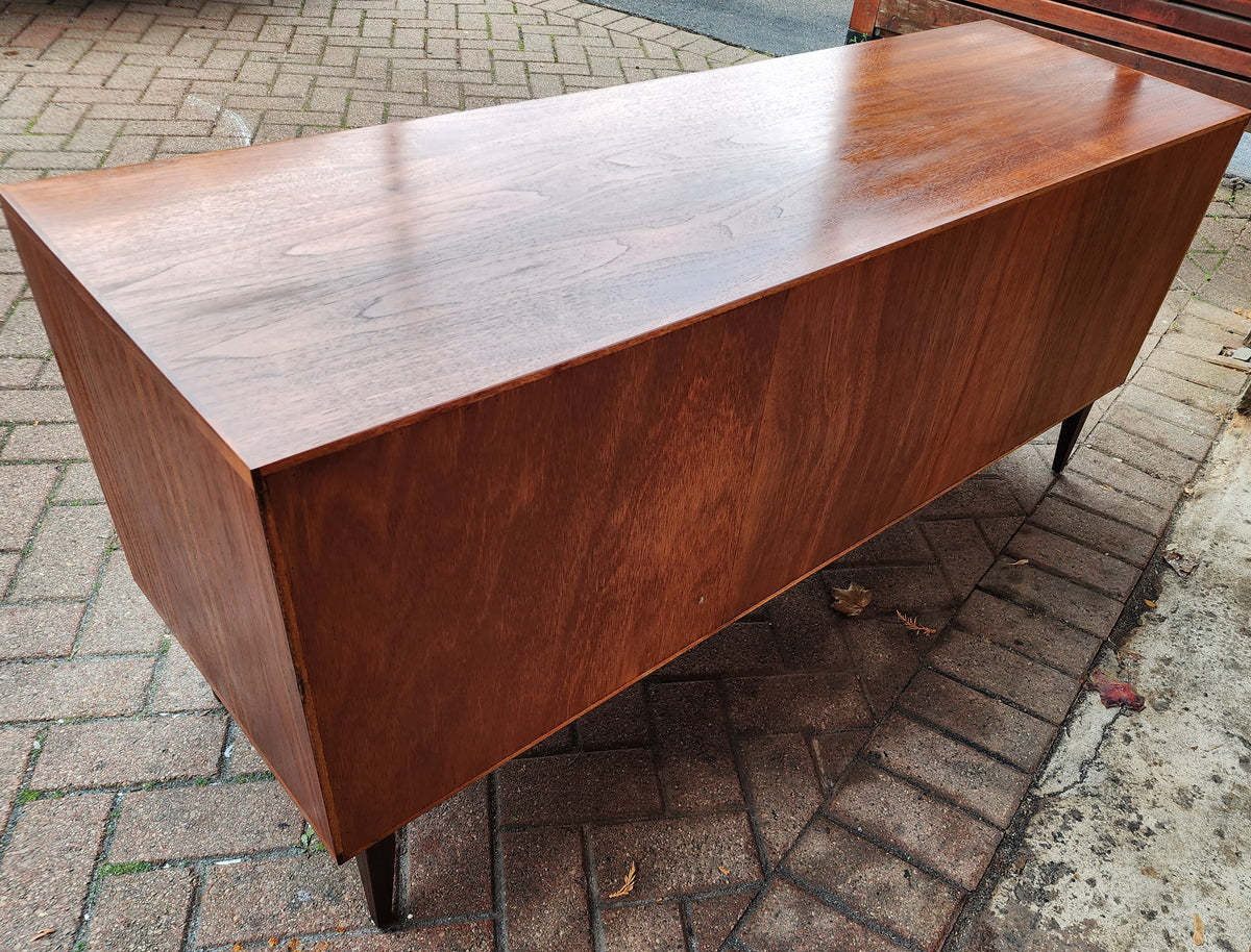 REFINISHED Mid Century Modern Walnut Sideboard Credenza Buffet, 60