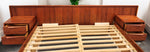 REFINISHED Mid Century Modern Teak King Bed w 2 Night Stands 6