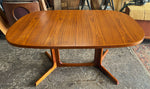 REFINISHED Mid Century Modern Teak Table w 2 Leaves, Norway, 62