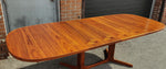 REFINISHED Mid Century Modern Teak Table w 2 Leaves, Norway, 62