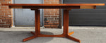 REFINISHED Mid Century Modern Teak Table w 2 Leaves, Norway, 62