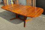 REFINISHED Mid Century Modern Teak Table w 2 Leaves, Norway, 62