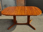 REFINISHED Mid Century Modern Teak Table w 2 Leaves, Norway, 62