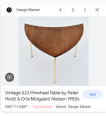 REFINISHED Mid Century Modern segmented triangular accent tables, set of 3 15