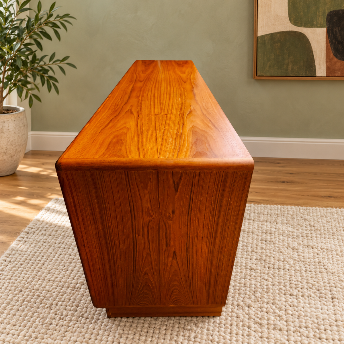 RESTORED MCM Teak Bed Queen w Storage & Nightstands & Dresser by Mobican