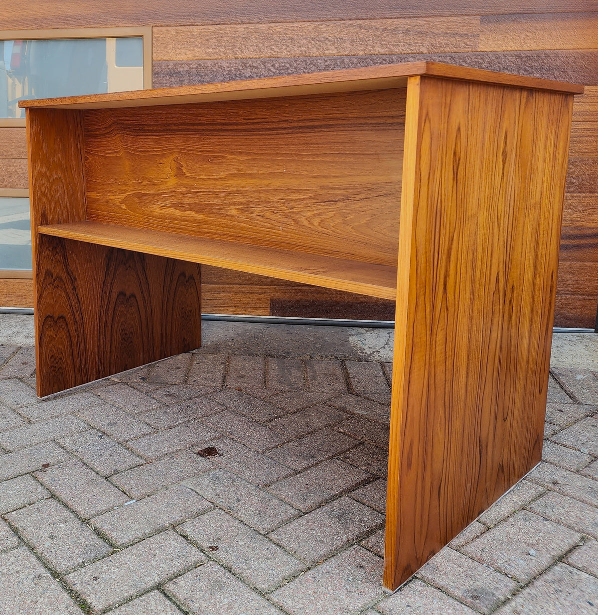 REFINISHED Scandinavian MCM Teak Vanity or Desk Free Standing / Divider