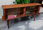 REFINISHED Swedish Mid Century Modern Teak Display Bookcase 59