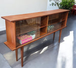 REFINISHED Swedish Mid Century Modern Teak Display Bookcase 59