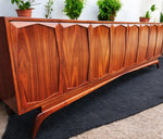 REFINISHED Exceptional  Mid Century Modern Walnut Sideboard  96