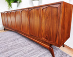 REFINISHED Exceptional  Mid Century Modern Walnut Sideboard  96