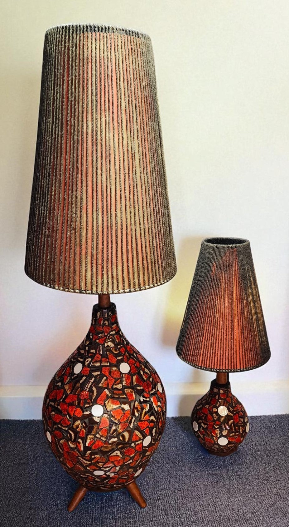 Set of Mid Century Modern floor & table lamps by Maurice Chalvignac