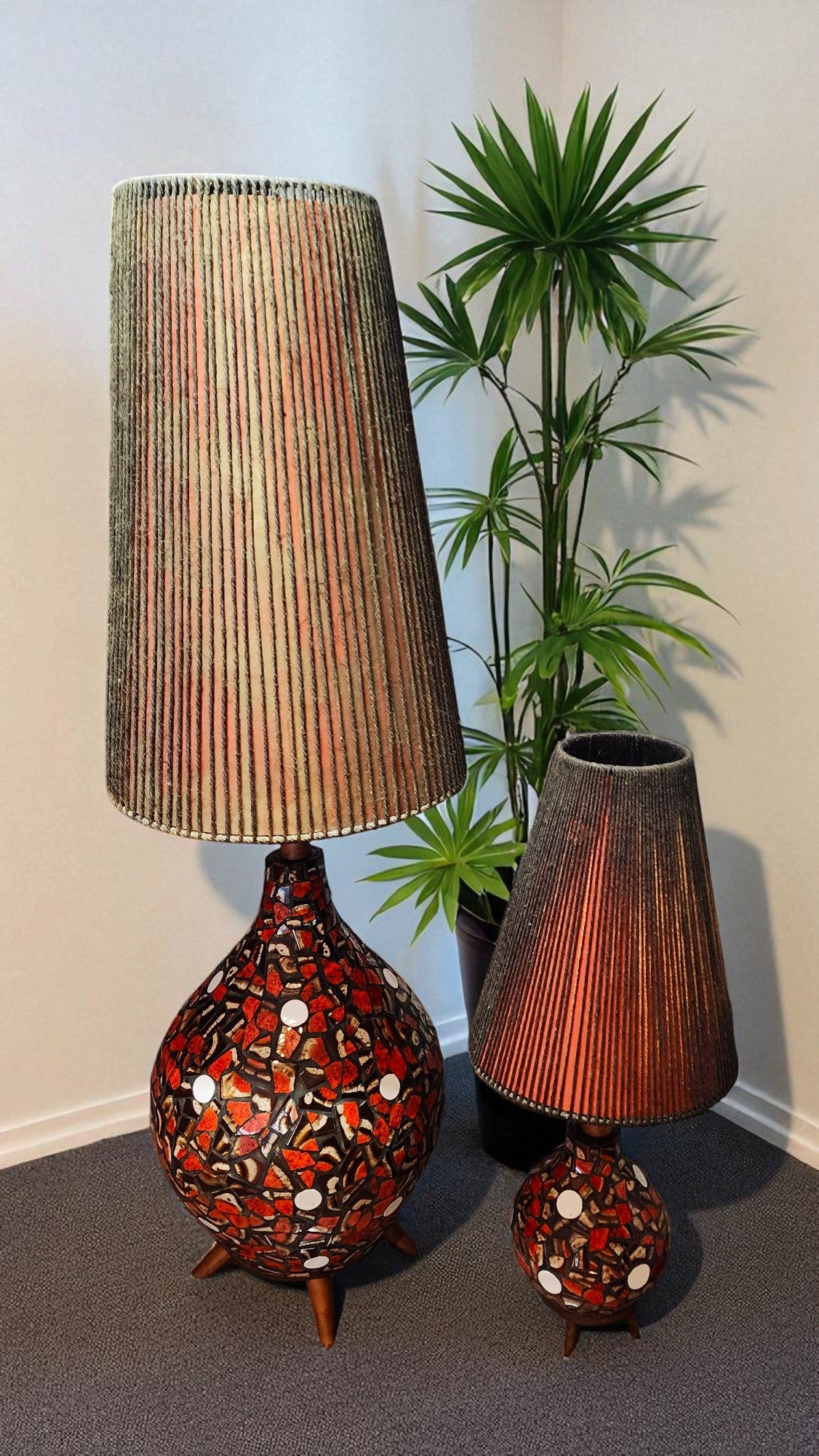 Set of Mid Century Modern floor & table lamps by Maurice Chalvignac