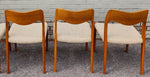 6 RESTORED Danish Mid Century Modern Teak Chairs by Niels O. Møller, Model 71 6