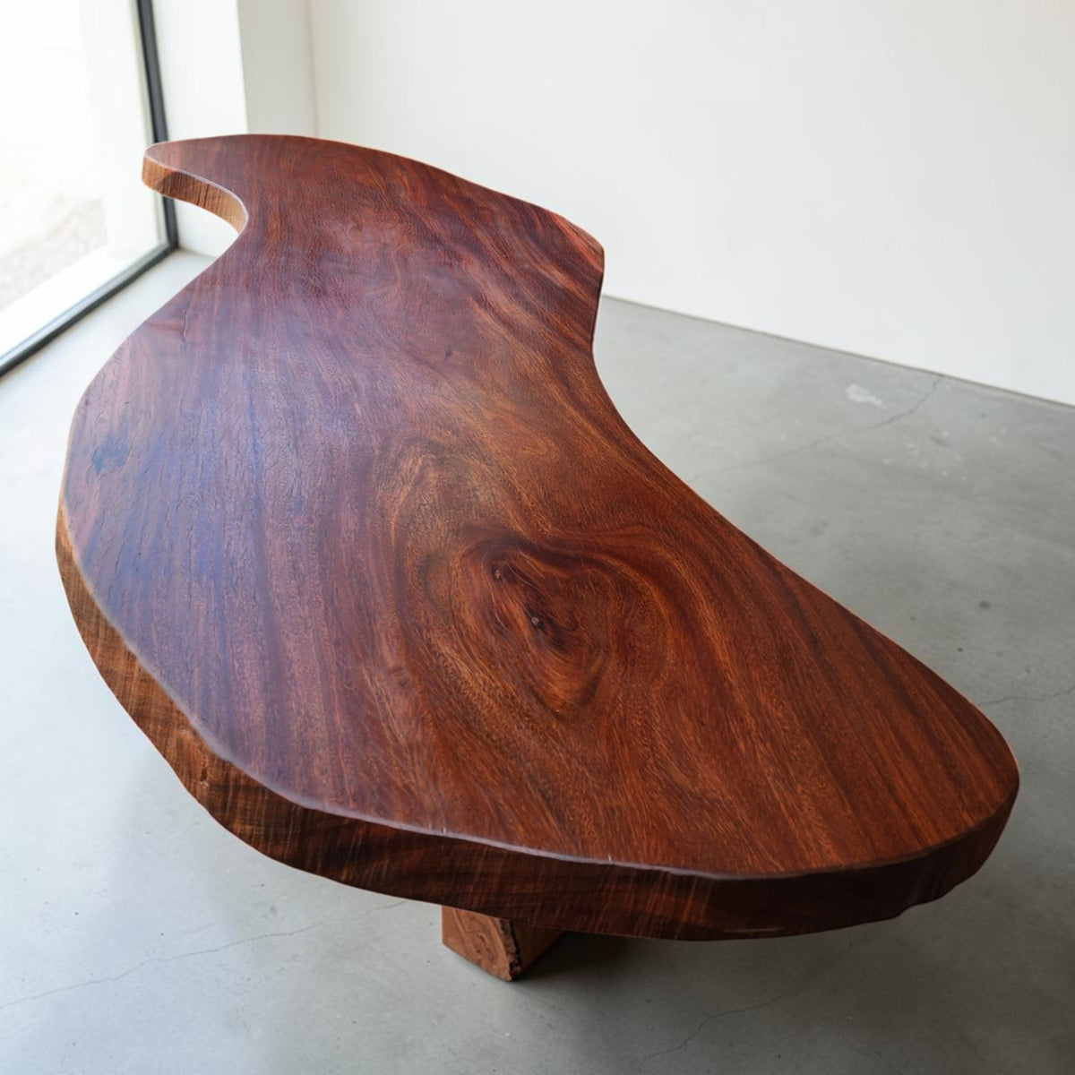 Custom Solid Walnut Freeform / Organic Modern Table Top w Hand-Carved Edge 115