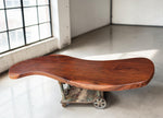Custom Solid Walnut Freeform / Organic Modern Table Top w Hand-Carved Edge 115