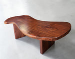 Custom Solid Walnut Freeform / Organic Modern Table Top w Hand-Carved Edge 115