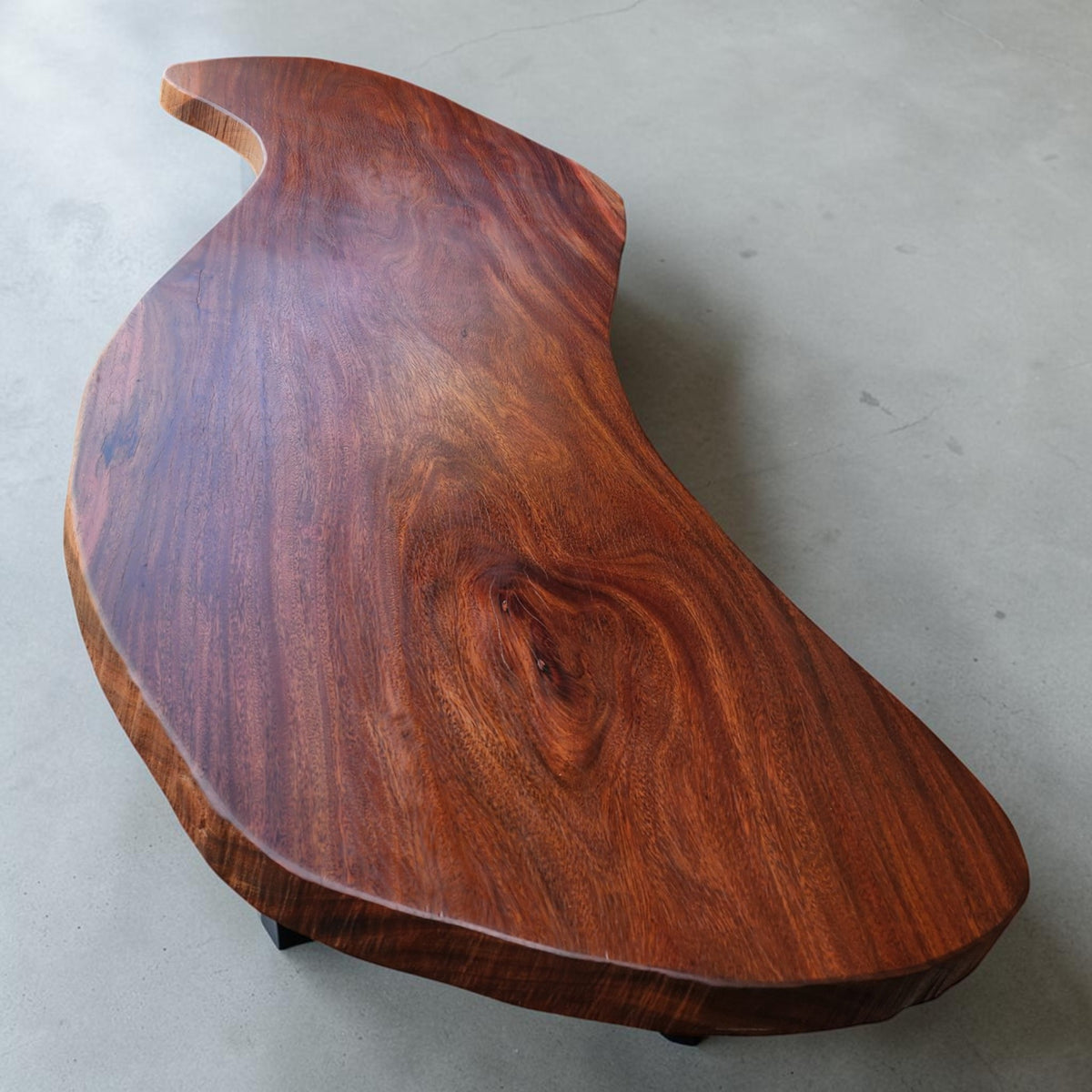 Custom Solid Walnut Freeform / Organic Modern Table Top w Hand-Carved Edge 115