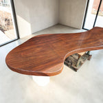 Custom Solid Walnut Freeform / Organic Modern Table Top w Hand-Carved Edge 115