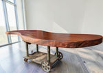 Custom Solid Walnut Freeform / Organic Modern Table Top w Hand-Carved Edge 115
