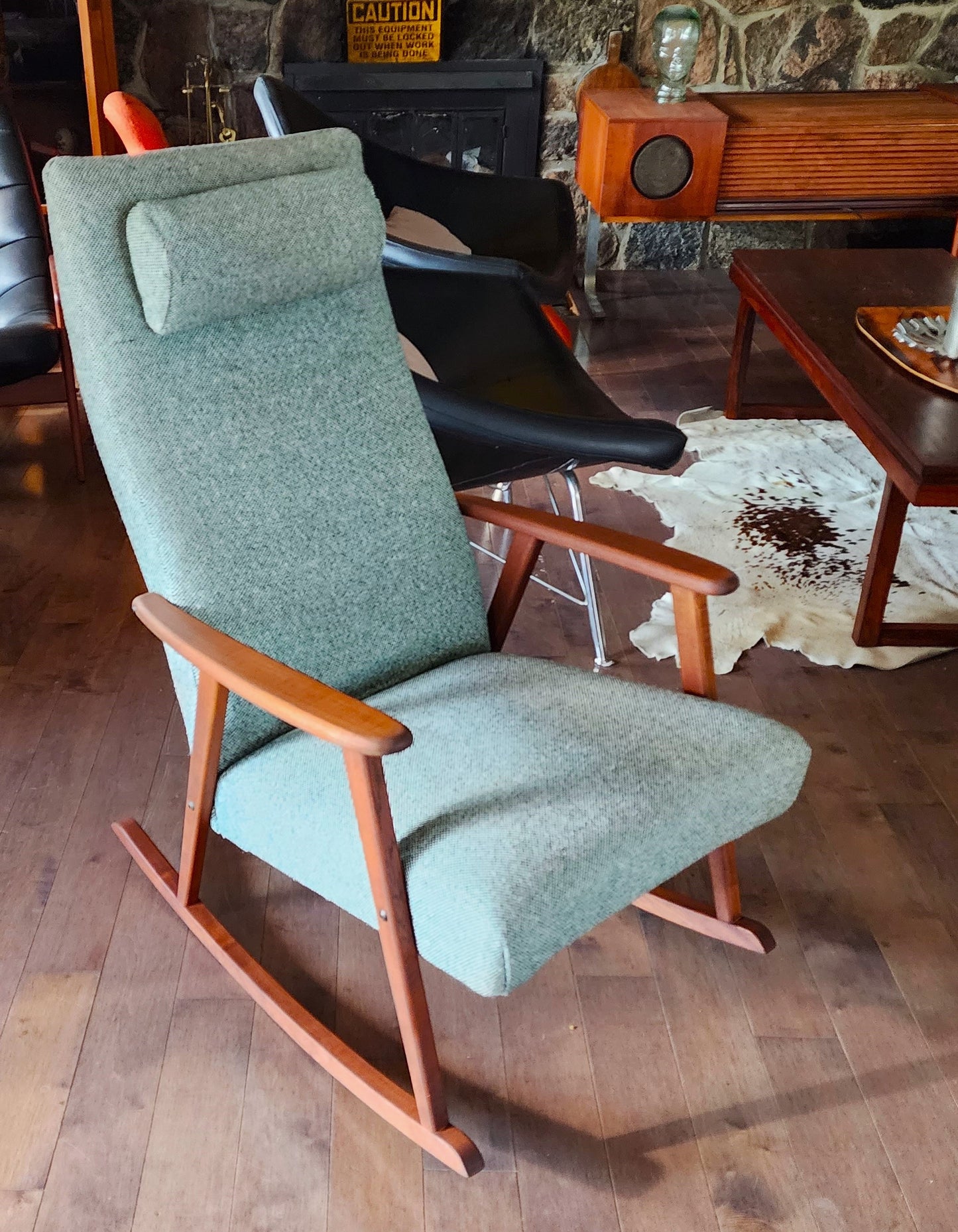 REFINISHED Swedish Mid-Century Modern Teak Rocking Chair by Johanson